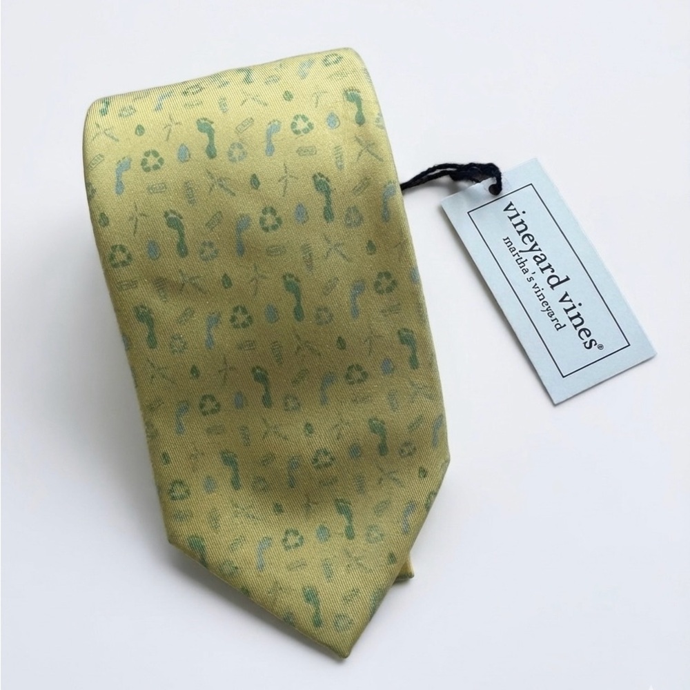 Vineyard Vines x VanEck Yellow Silk Tie - Environmental Sustainability Pattern